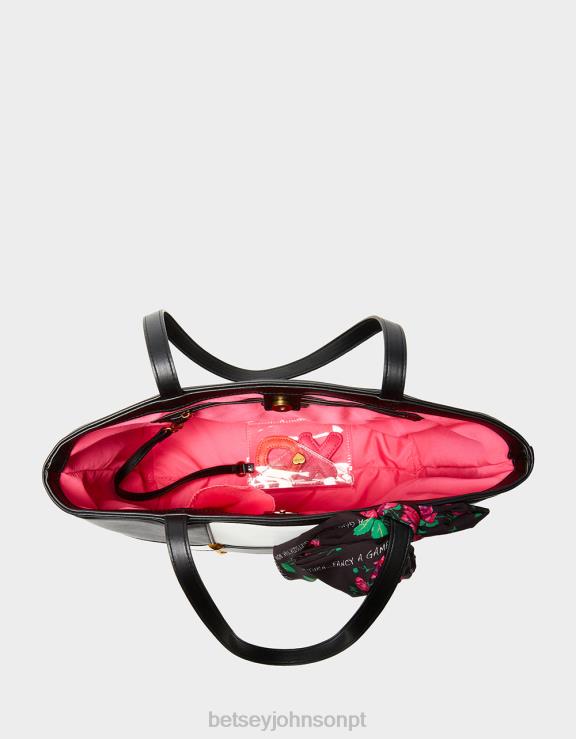 Preto branco tic tac tote (com peças do jogo) H6X06229 Betsey Johnson mulheres acessórios
