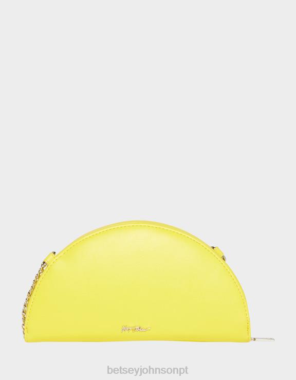 amarelo bolsa transversal kitsch enrugada H6X06209 Betsey Johnson mulheres acessórios