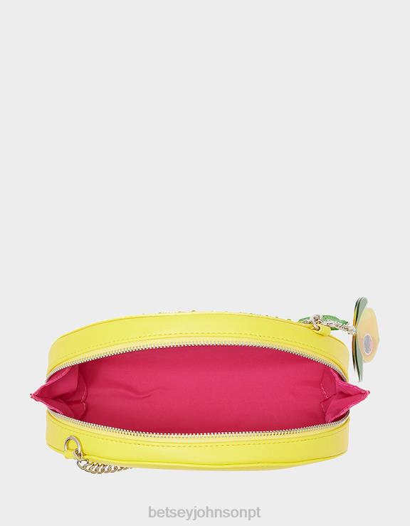 amarelo bolsa transversal kitsch enrugada H6X06209 Betsey Johnson mulheres acessórios