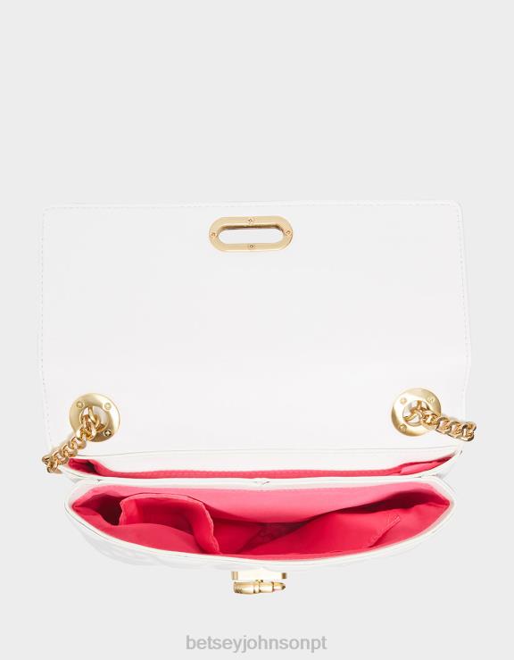 branco saco de retalho de caveira e corações H6X06228 Betsey Johnson mulheres acessórios