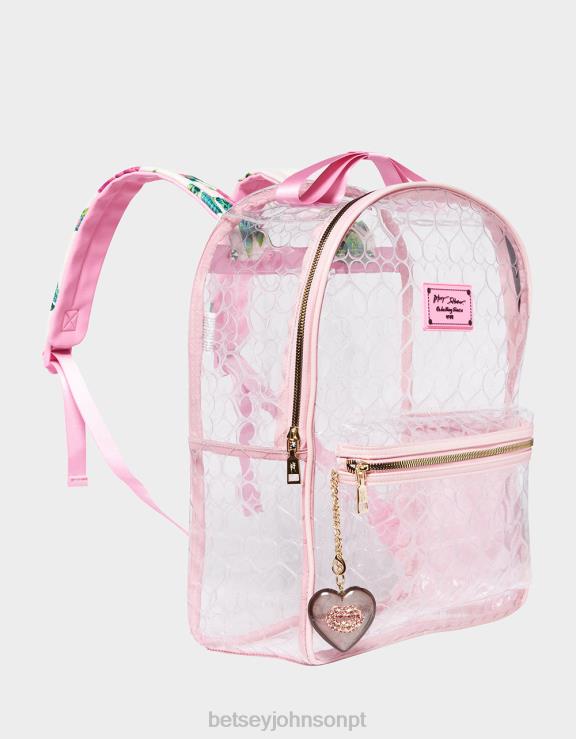 corar mochila transparente com bolso H6X06233 Betsey Johnson mulheres acessórios
