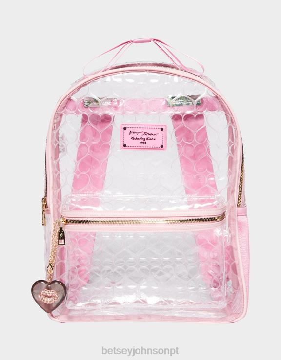 corar mochila transparente com bolso H6X06233 Betsey Johnson mulheres acessórios