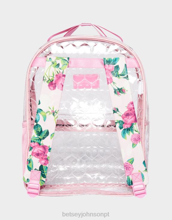 corar mochila transparente com bolso H6X06233 Betsey Johnson mulheres acessórios