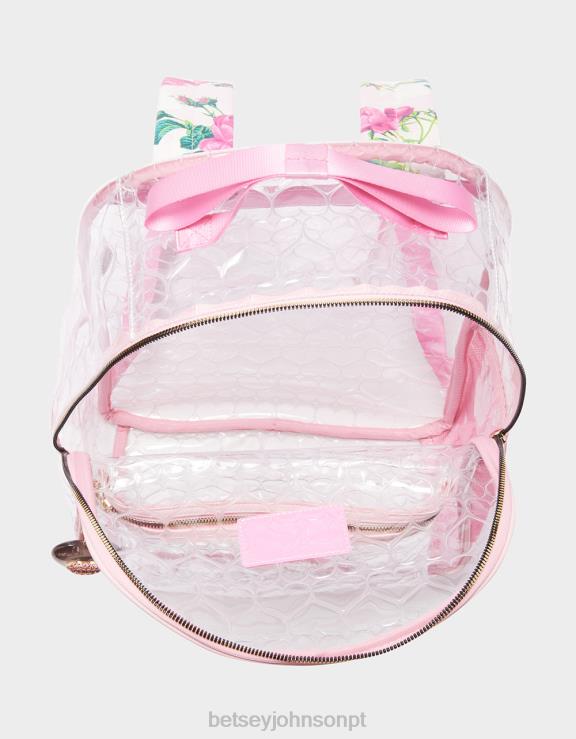 corar mochila transparente com bolso H6X06233 Betsey Johnson mulheres acessórios