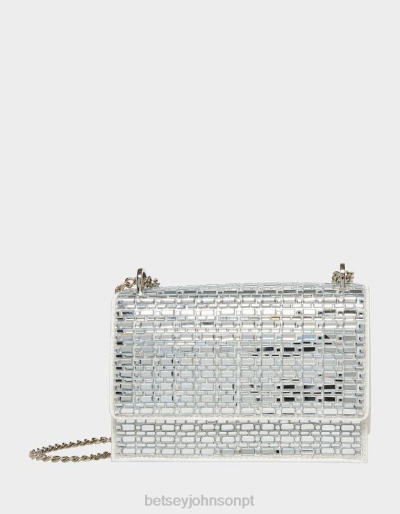marfim brilhar na bolsa de aba conversível H6X06242 Betsey Johnson mulheres acessórios