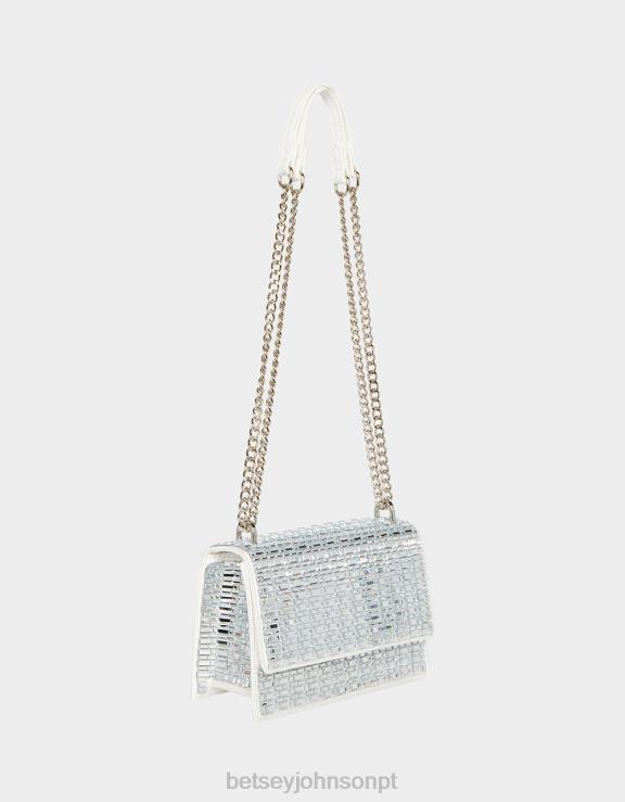 marfim brilhar na bolsa de aba conversível H6X06242 Betsey Johnson mulheres acessórios