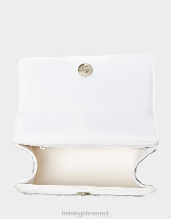 marfim brilhar na bolsa de aba conversível H6X06242 Betsey Johnson mulheres acessórios
