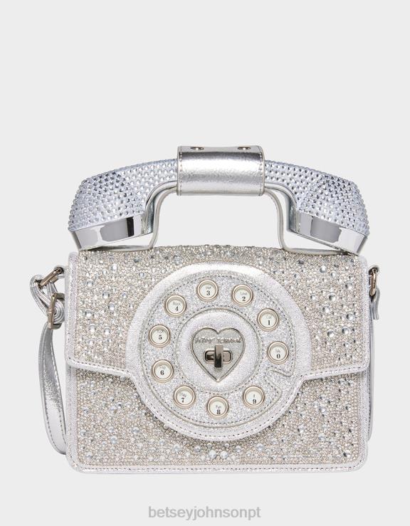 prata bolsa de telefone kitsch milhões de estrelas H6X06202 Betsey Johnson mulheres acessórios