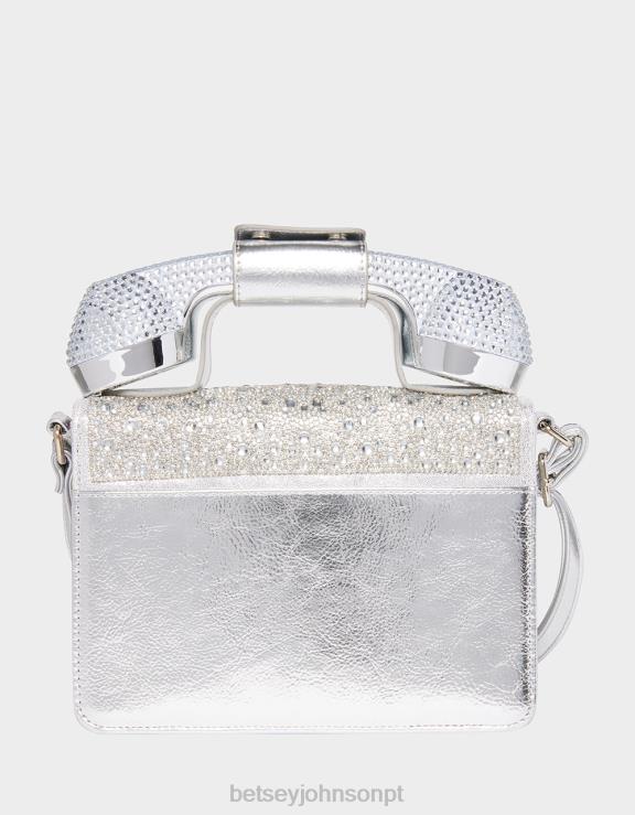 prata bolsa de telefone kitsch milhões de estrelas H6X06202 Betsey Johnson mulheres acessórios