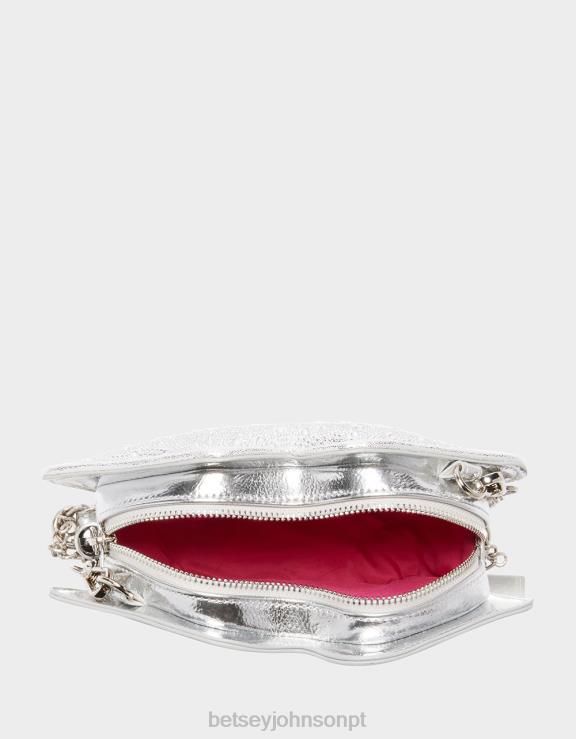 prata kitsch leia meus lábios crossbody H6X06213 Betsey Johnson mulheres acessórios