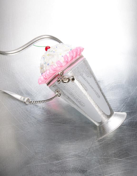 prata kitsch shake it up crossbody H6X06211 Betsey Johnson mulheres acessórios