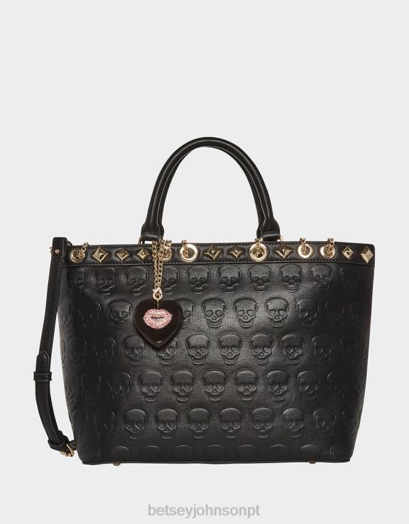 preto bolsa de caveira sem cérebro H6X06246 Betsey Johnson mulheres acessórios