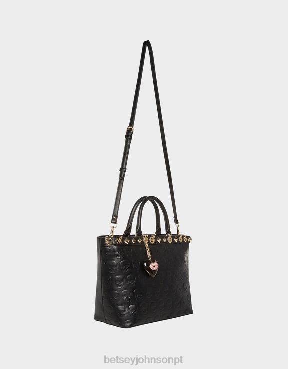 preto bolsa de caveira sem cérebro H6X06246 Betsey Johnson mulheres acessórios