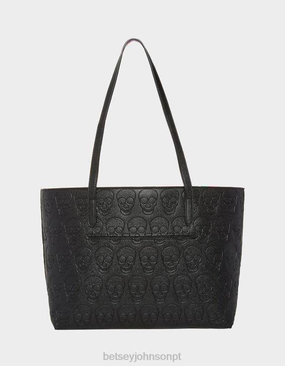 preto bolsa de caveira xo H6X06216 Betsey Johnson mulheres acessórios