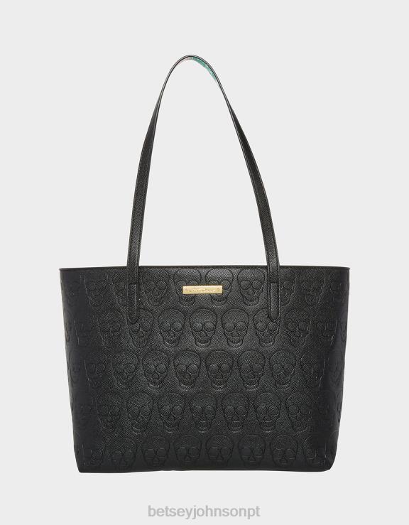 preto bolsa de caveira xo H6X06216 Betsey Johnson mulheres acessórios