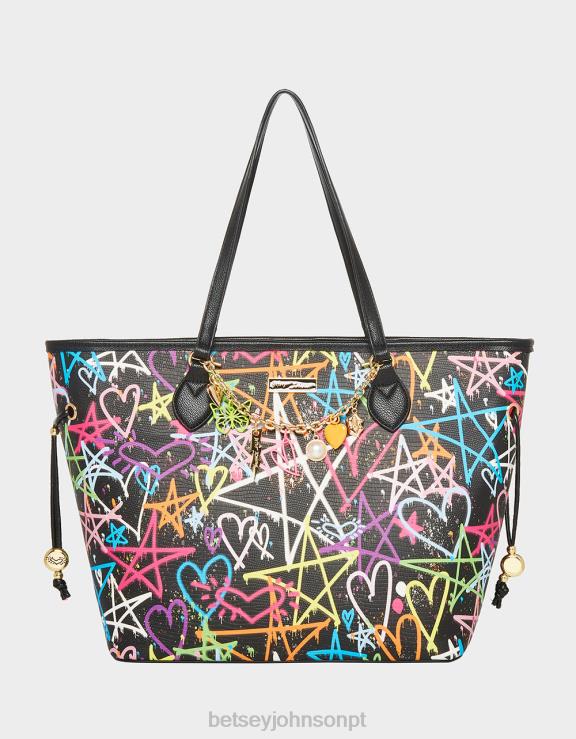 preto bolsa graffiti sweetie 2 H6X06207 Betsey Johnson mulheres acessórios