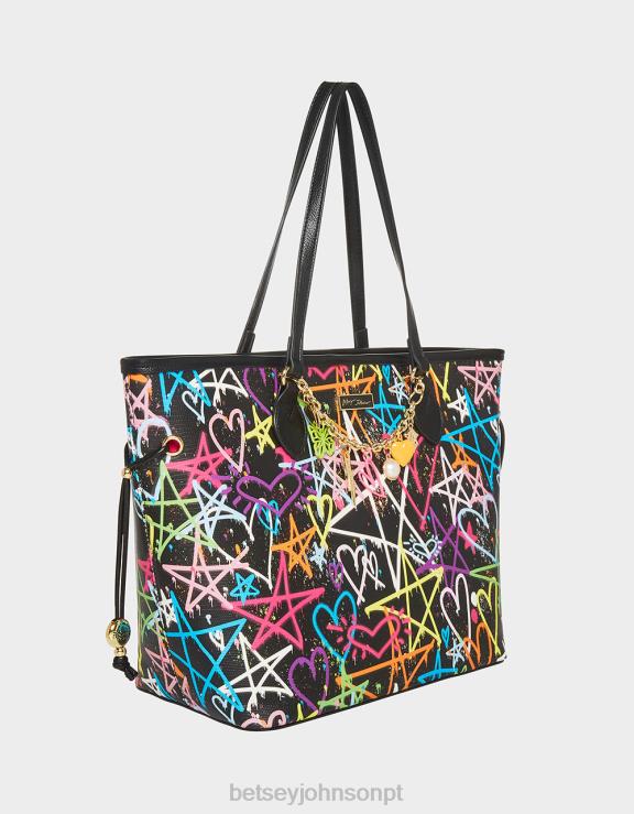 preto bolsa graffiti sweetie 2 H6X06207 Betsey Johnson mulheres acessórios