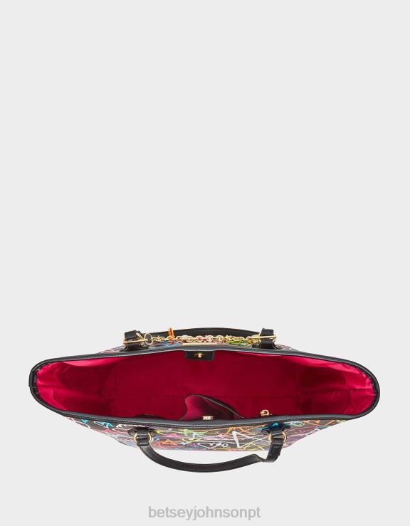 preto bolsa graffiti sweetie 2 H6X06207 Betsey Johnson mulheres acessórios