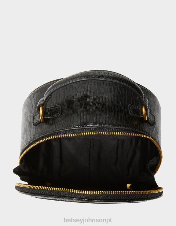 preto caixa de chapéu bordada vintage tiracolo H6X06234 Betsey Johnson mulheres acessórios