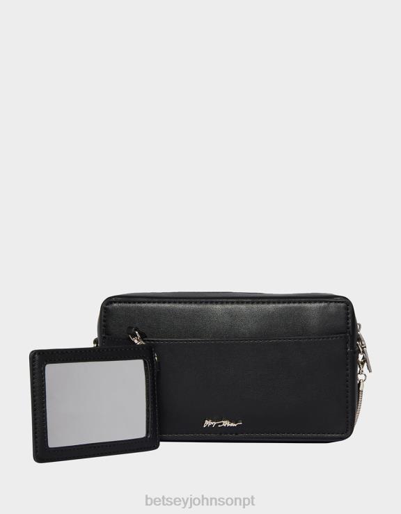 preto kitsch be kind rewind vhs tiracolo H6X06223 Betsey Johnson mulheres acessórios