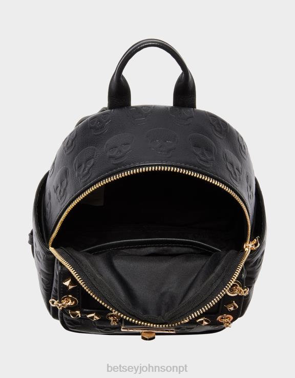 preto mini mochila de caveira sem cérebro H6X06241 Betsey Johnson mulheres acessórios