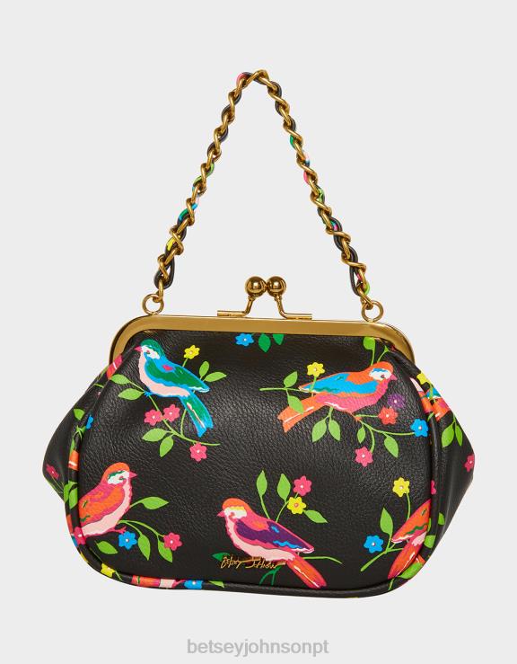 preto multi lil' nugget kiss lock bag H6X06251 Betsey Johnson mulheres acessórios