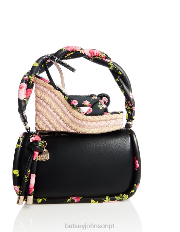 preto não entenda bolsa de ombro torcida H6X06260 Betsey Johnson mulheres acessórios