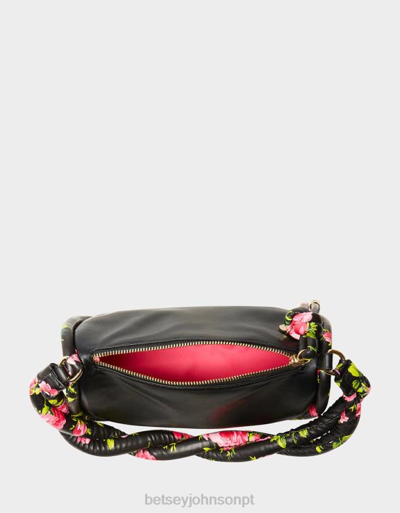 preto não entenda bolsa de ombro torcida H6X06260 Betsey Johnson mulheres acessórios