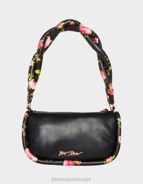 preto não entenda bolsa de ombro torcida H6X06260 Betsey Johnson mulheres acessórios