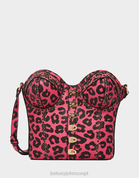 preto/rosa kitsch de espartilhos amor crossbody H6X06219 Betsey Johnson mulheres acessórios