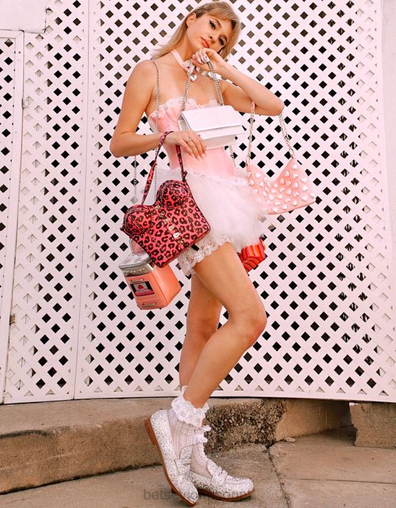 preto/rosa kitsch de espartilhos amor crossbody H6X06219 Betsey Johnson mulheres acessórios