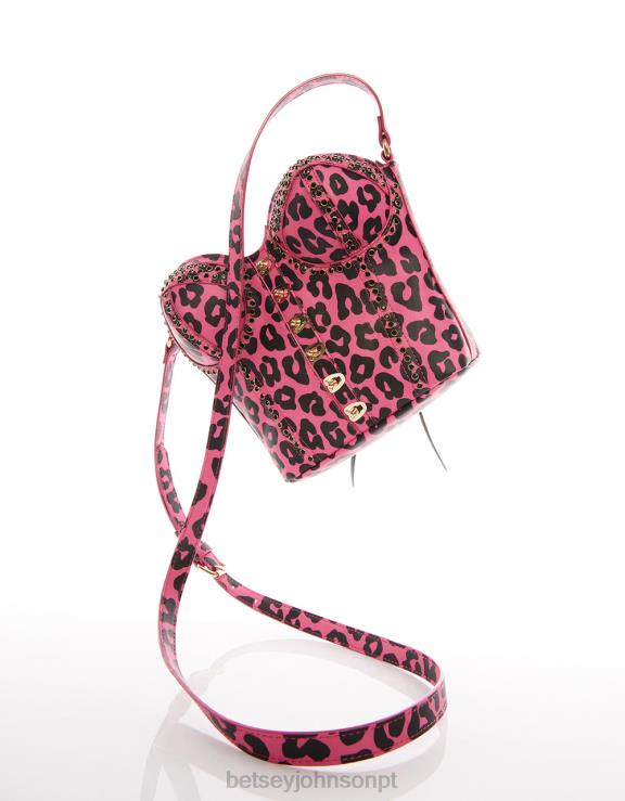 preto/rosa kitsch de espartilhos amor crossbody H6X06219 Betsey Johnson mulheres acessórios