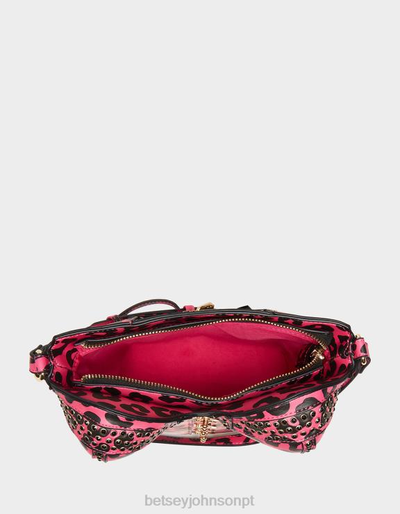 preto/rosa kitsch de espartilhos amor crossbody H6X06219 Betsey Johnson mulheres acessórios