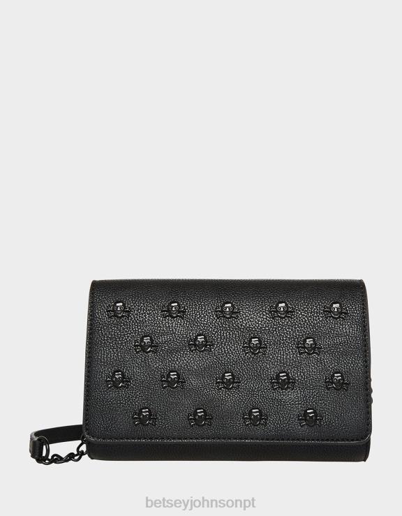 preto xo caveira tiracolo H6X06226 Betsey Johnson mulheres acessórios