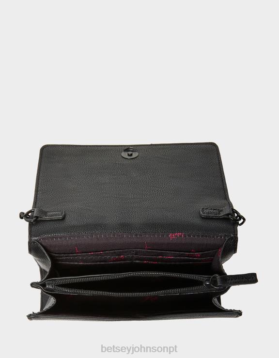 preto xo caveira tiracolo H6X06226 Betsey Johnson mulheres acessórios