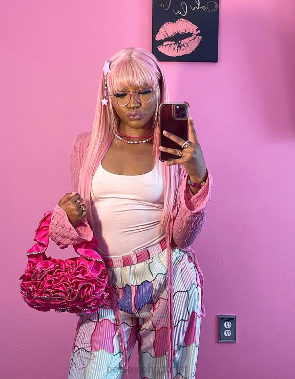 rosa babado de tudo saco H6X06201 Betsey Johnson mulheres acessórios