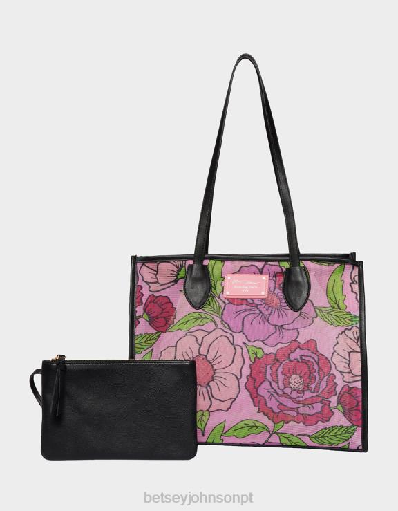 rosa malha ao redor da bolsa H6X06232 Betsey Johnson mulheres acessórios