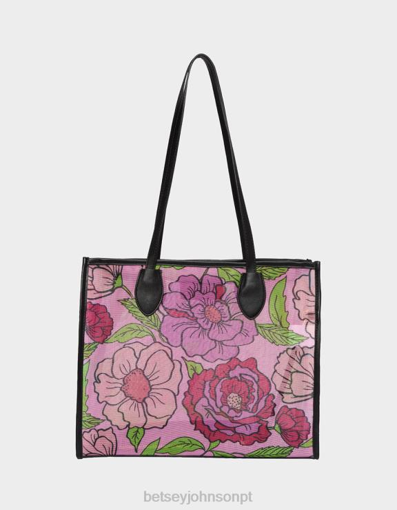 rosa malha ao redor da bolsa H6X06232 Betsey Johnson mulheres acessórios