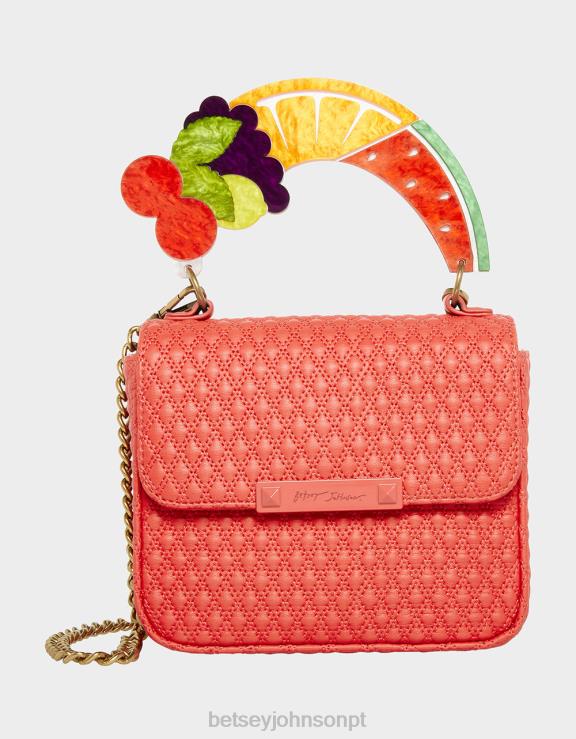 vermelho bolsa de aba de alça frutada H6X06214 Betsey Johnson mulheres acessórios