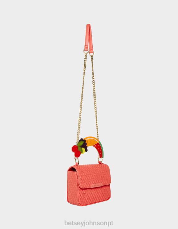 vermelho bolsa de aba de alça frutada H6X06214 Betsey Johnson mulheres acessórios