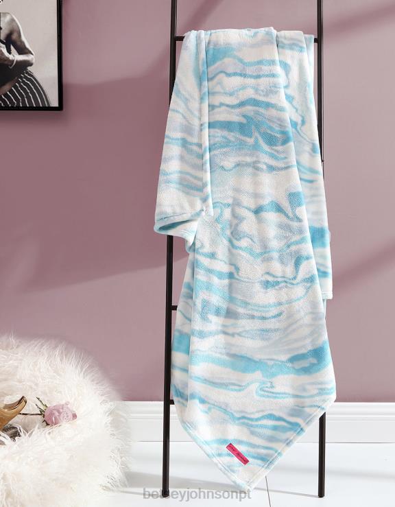 multi cobertor azul mármore H6X06411 Betsey Johnson mulheres acessórios