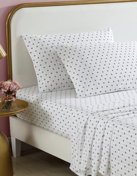 multi conjunto de lençol completo branco risca de giz H6X06410 Betsey Johnson unissex acessórios