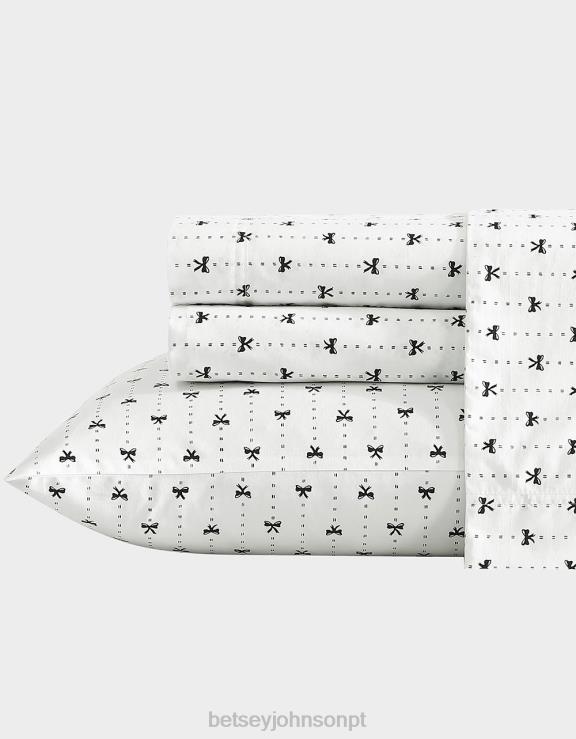 multi conjunto de lençol completo branco risca de giz H6X06410 Betsey Johnson unissex acessórios