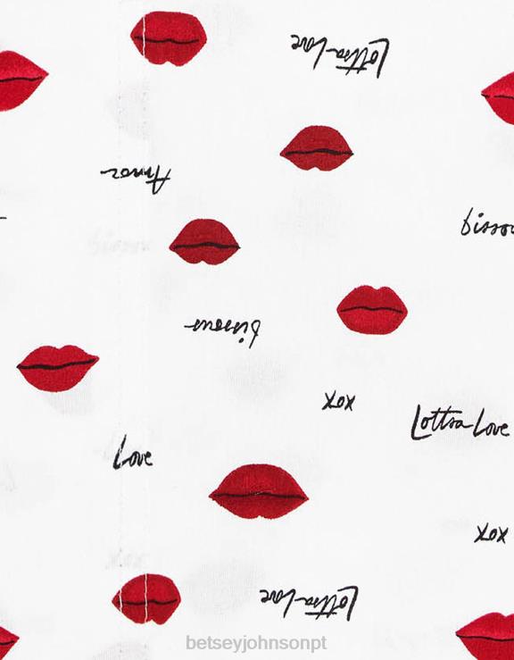 multi jogo de lençol red queen dos lábios do amor H6X06396 Betsey Johnson unissex acessórios