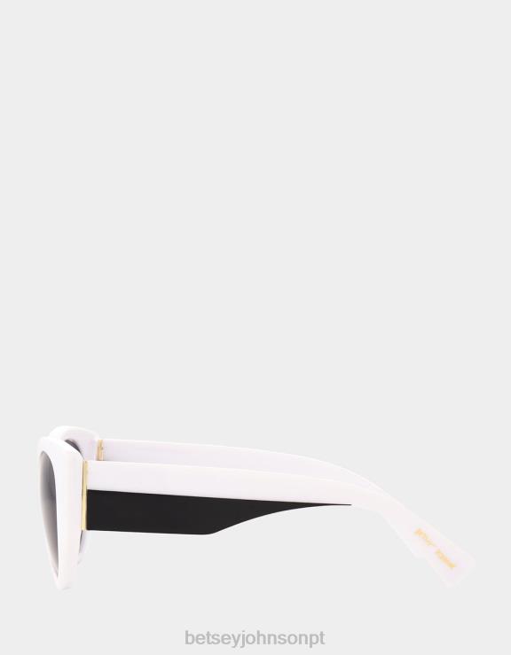 Preto branco óculos de sol duplos H6X06394 Betsey Johnson mulheres acessórios