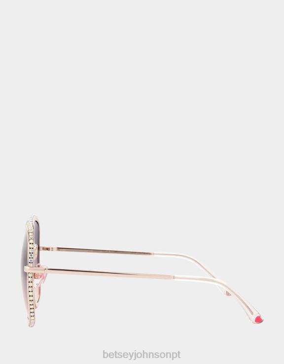 ouro todos os óculos de sol de guarnição H6X06379 Betsey Johnson mulheres acessórios