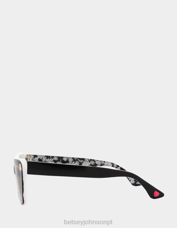 preto óculos de sol petite pétalas H6X06392 Betsey Johnson mulheres acessórios