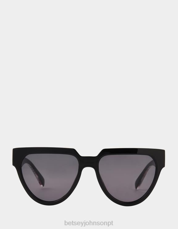 preto óculos de sol prova positiva H6X06393 Betsey Johnson mulheres acessórios
