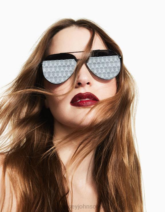 preto os óculos de sol de impressão fina H6X06375 Betsey Johnson mulheres acessórios