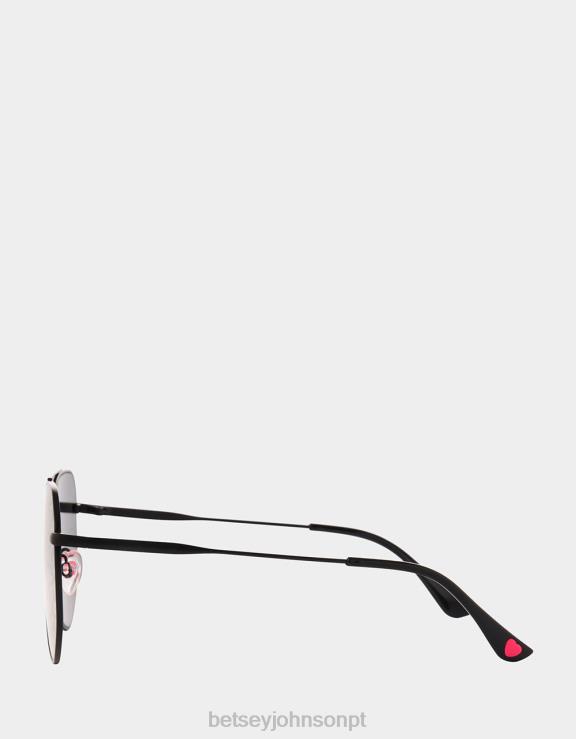 preto/rosa os óculos de sol de impressão fina H6X06377 Betsey Johnson mulheres acessórios